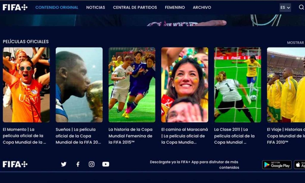 FIFA lanza un servicio de streaming gratuito antes del Mundial