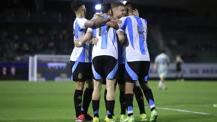 Doblete de Beltrán y golazo de Soulé en el triunfo del Sub 23 de Argentina en México
