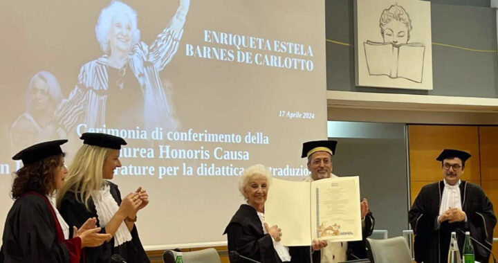 Estela de Carlotto recibió el doctorado Honoris Causa de la italiana Universidad Roma Tre