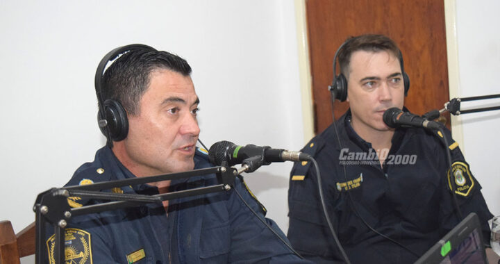 Seguridad: El comisario Diego Echaide y el subcomisario Franco Schnaider opinan que se está trabajando bien en el Distrito